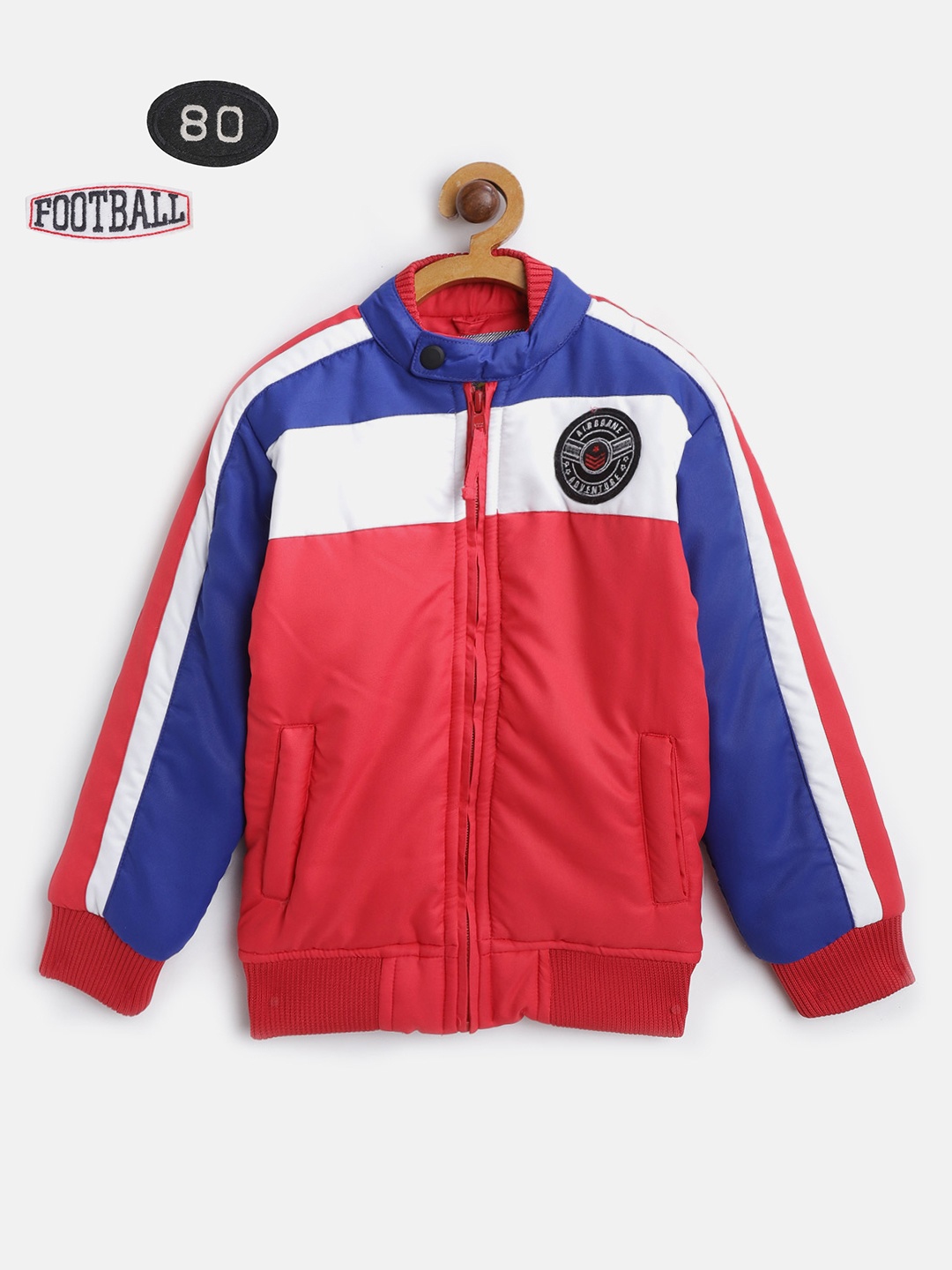 

Gini and Jony Boys Red & Blue Colourblocked Bomber Jacket
