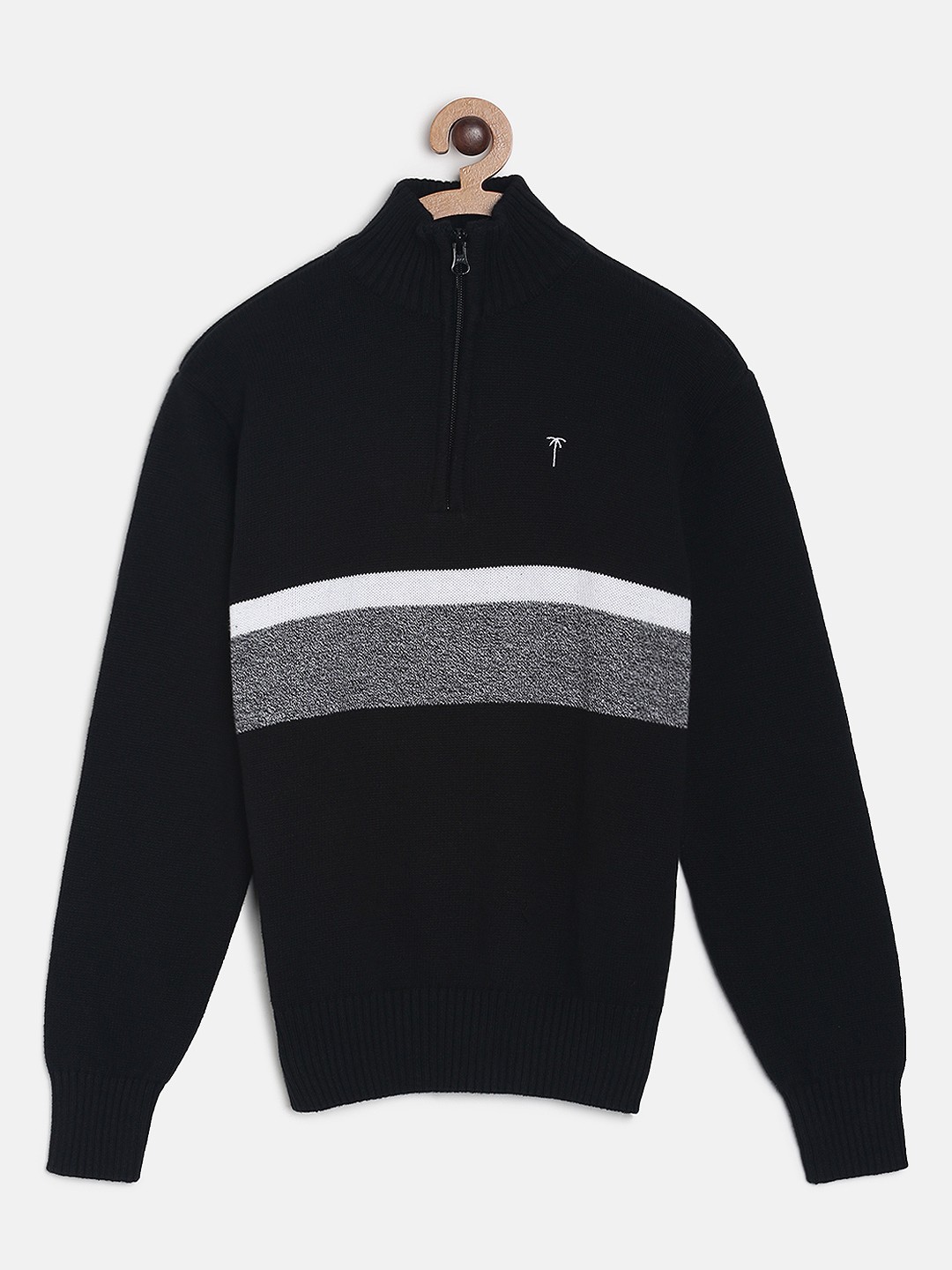 

Palm Tree Boys Black Striped Pullover Sweater