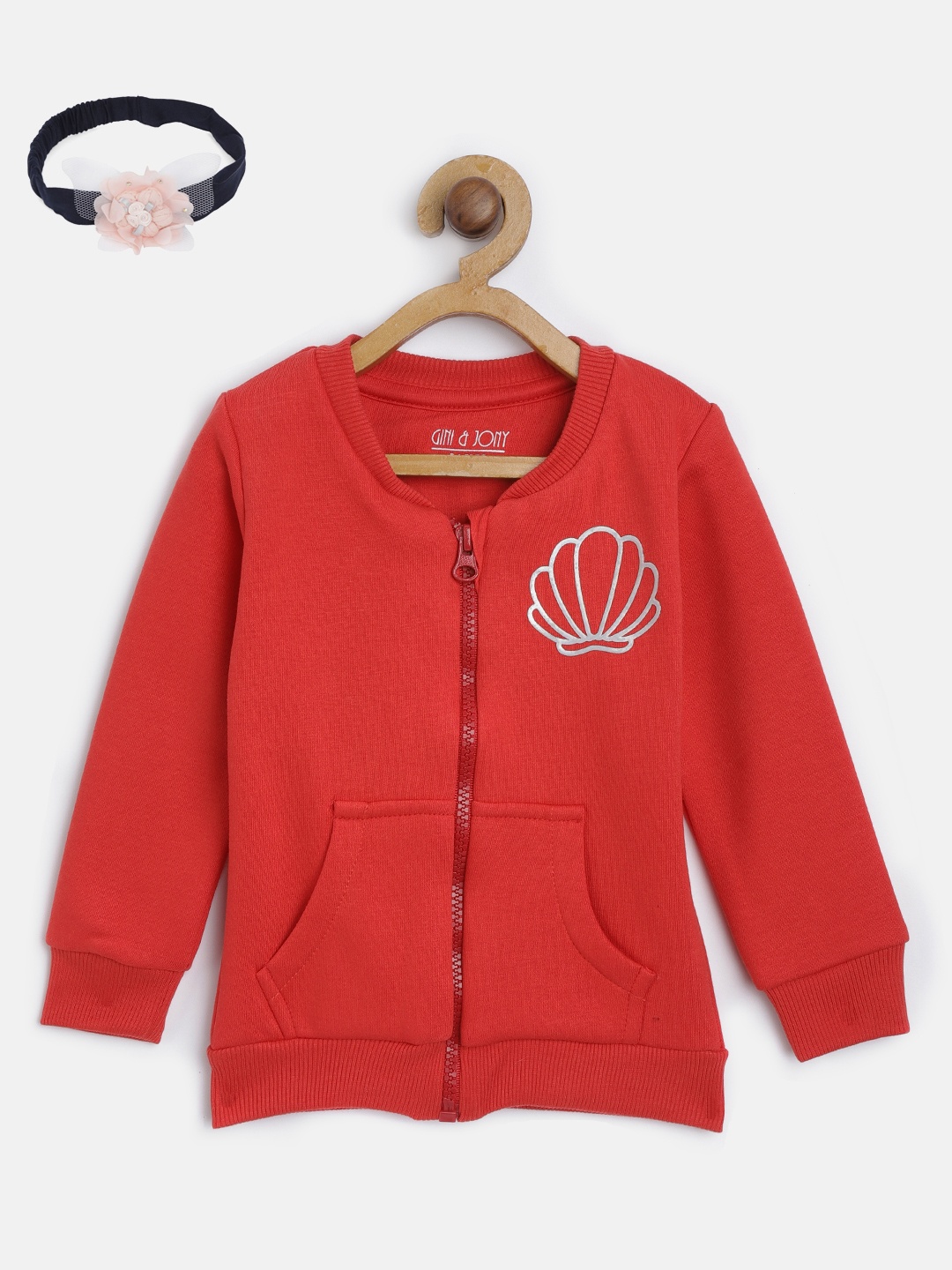 

Gini and Jony Girls Red Solid Sweatshirt