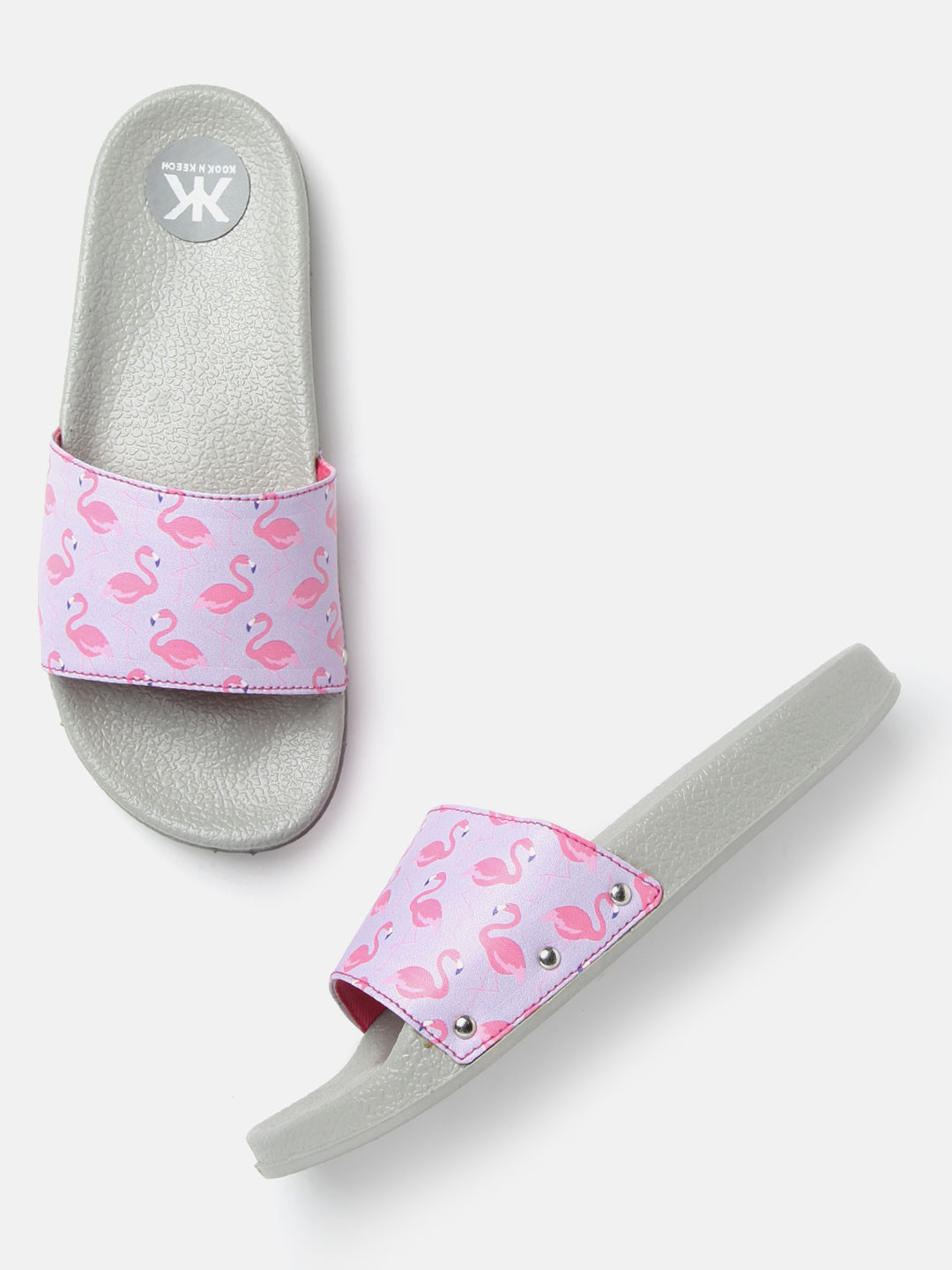 

Kook N Keech Women Lavender & Pink Flamingo Print Sliders