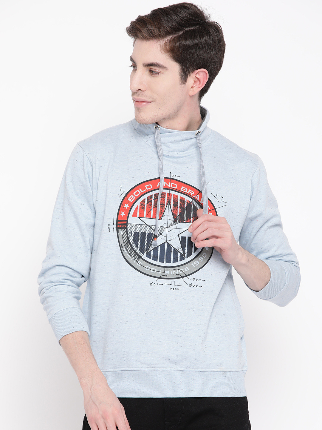 

Duke Men Blue Printed Sweatshirt