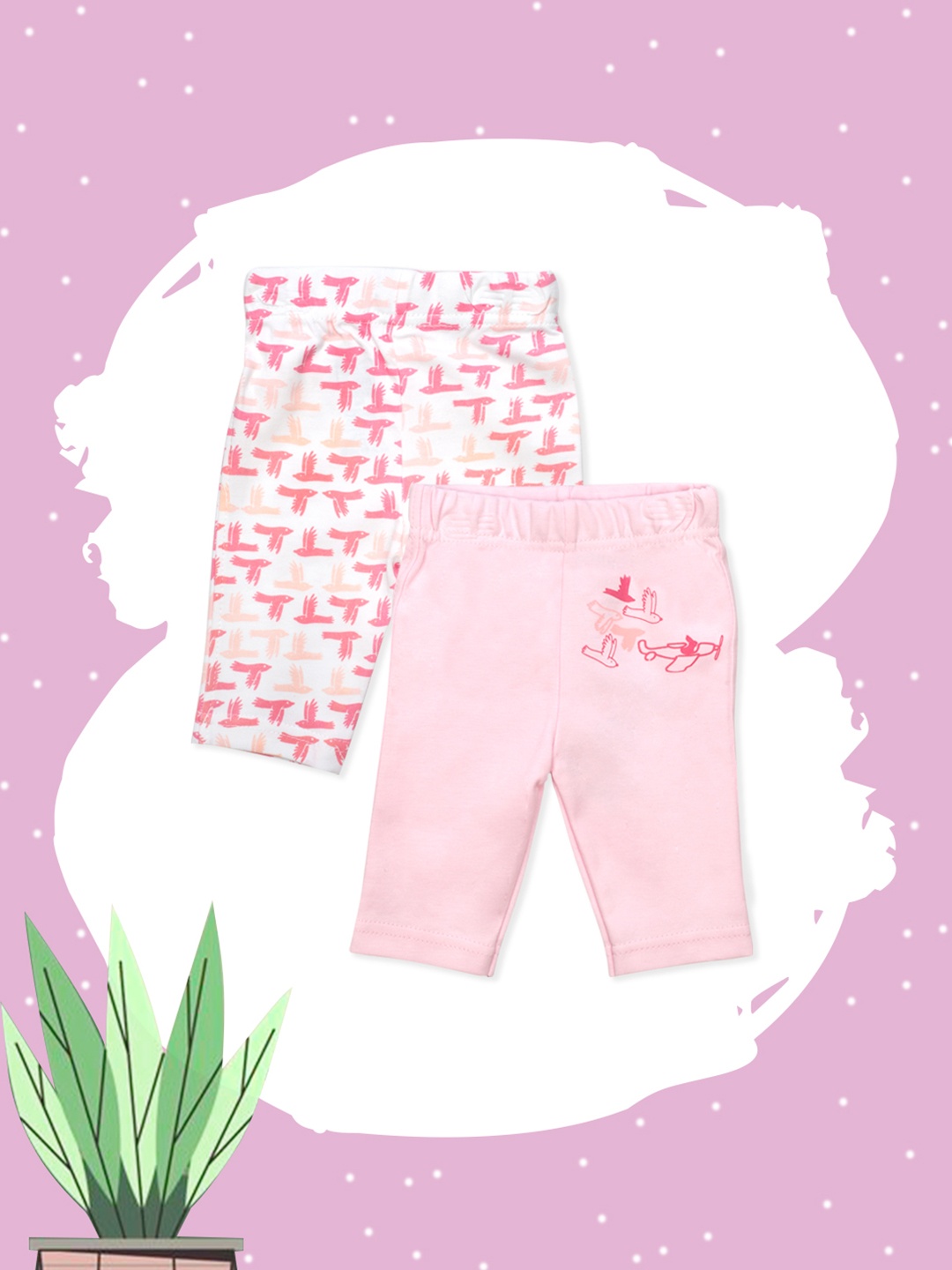 

MeeMee Kids Pack of 2 Printed Lounge Pants, Pink
