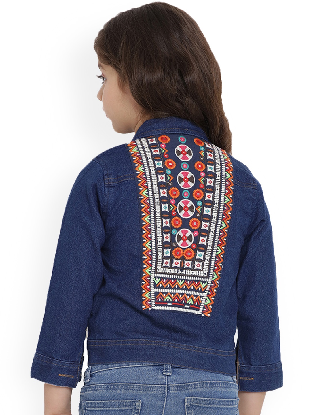 

Bitiya by Bhama Girls Blue Solid Lightweight Denim Jacket