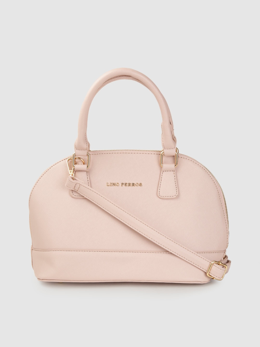 

Lino Perros Peach-Coloured Solid Handheld Bag