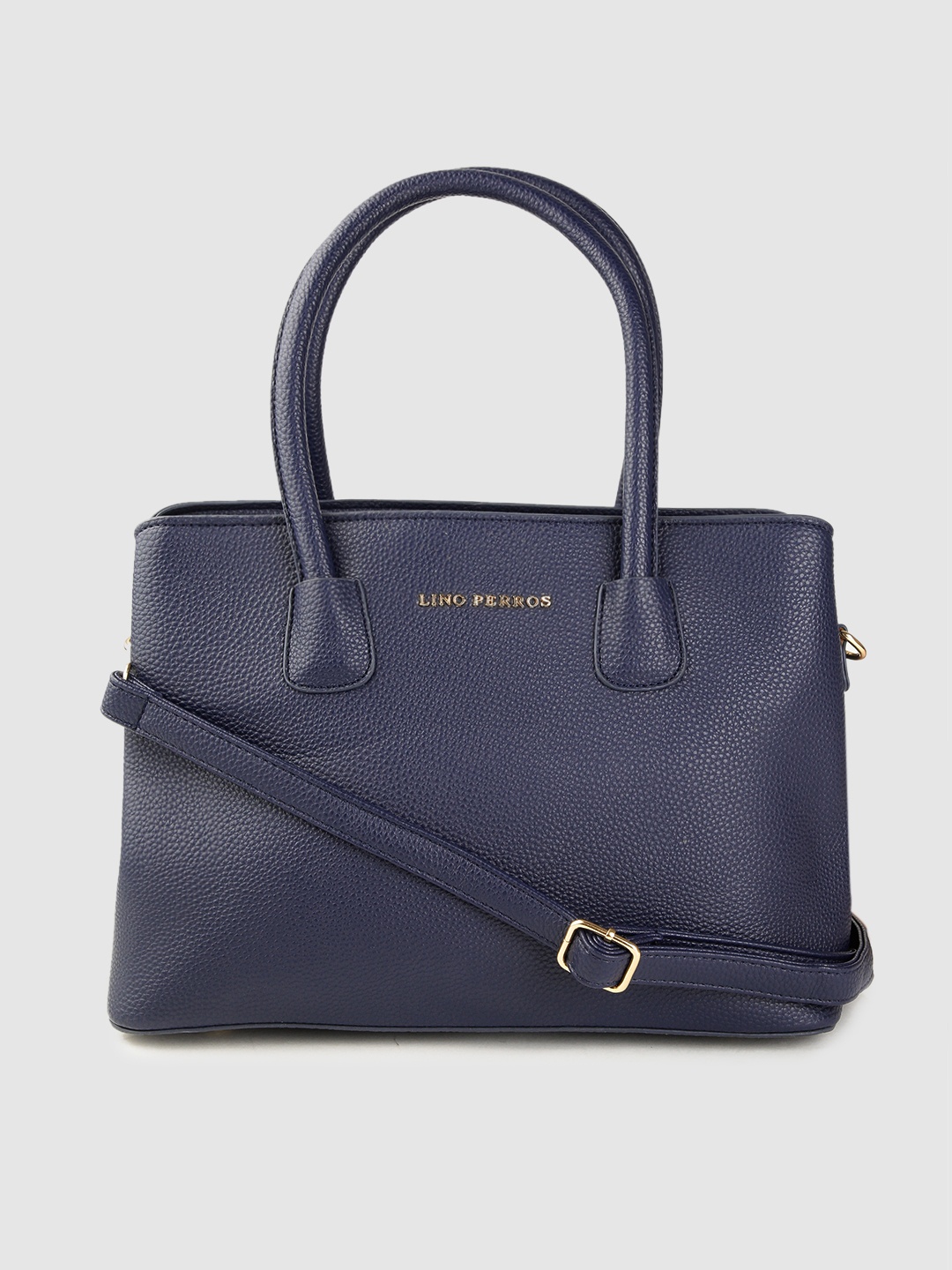 

Lino Perros Navy Blue Solid Handheld Bag