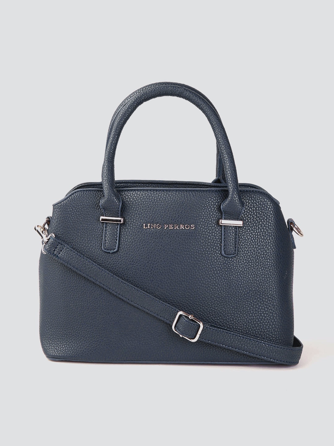 

Lino Perros Navy Blue Solid Handheld Bag