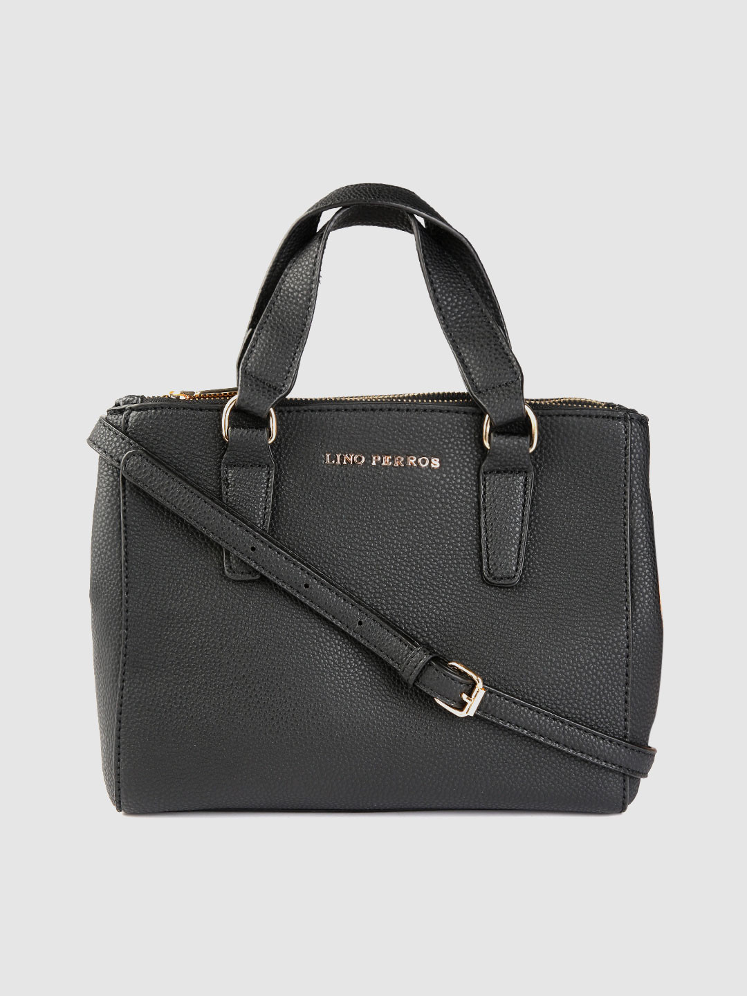 

Lino Perros Black Solid Handheld Bag