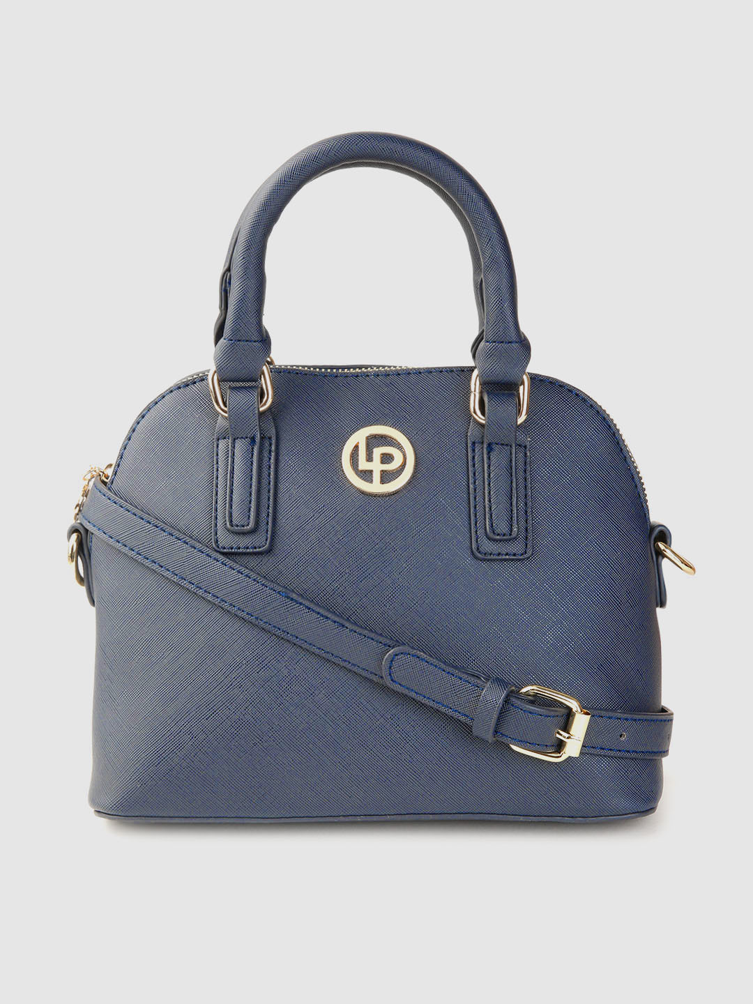 

Lino Perros Navy Blue Solid Handheld Bag