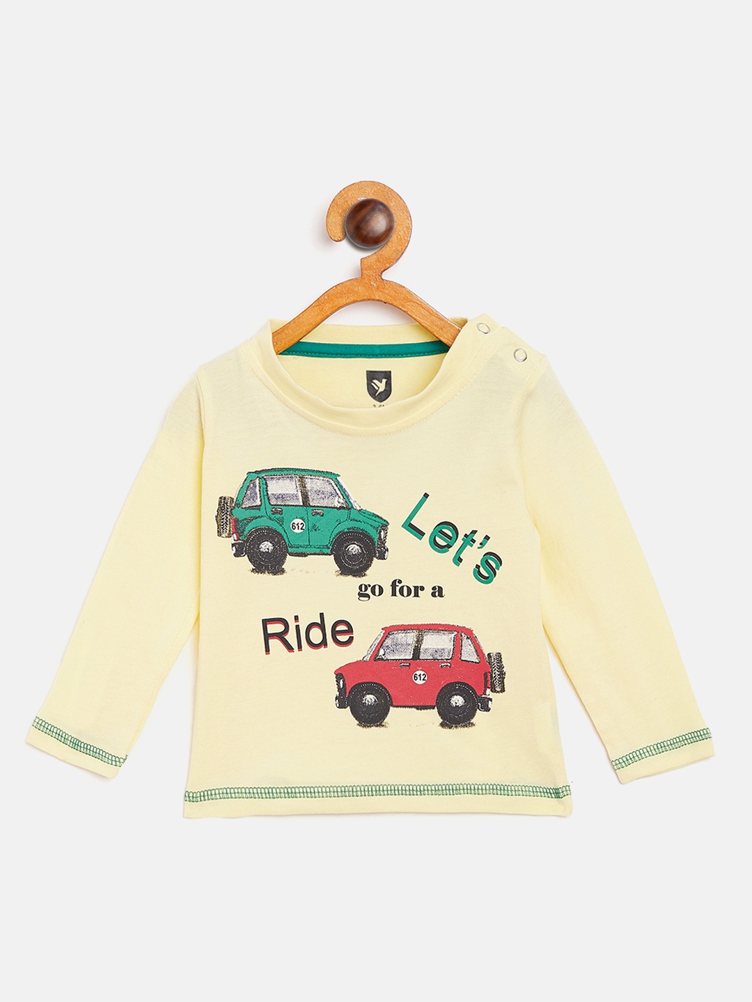 

612 league Boys Yellow Printed Round Neck T-shirt