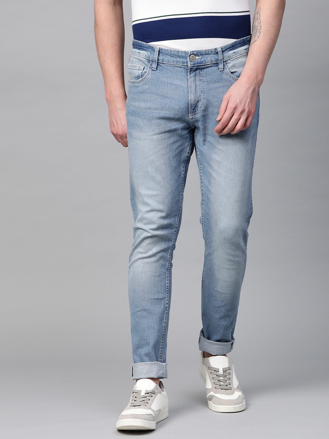 

Metronaut Men Blue Skinny Fit Mid-Rise Clean Look Stretchable Jeans