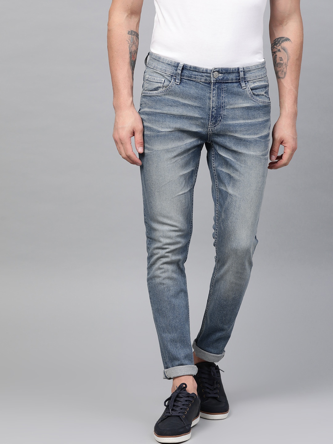 

Metronaut Men Blue Slim Fit Mid-Rise Clean Look Stretchable Jeans
