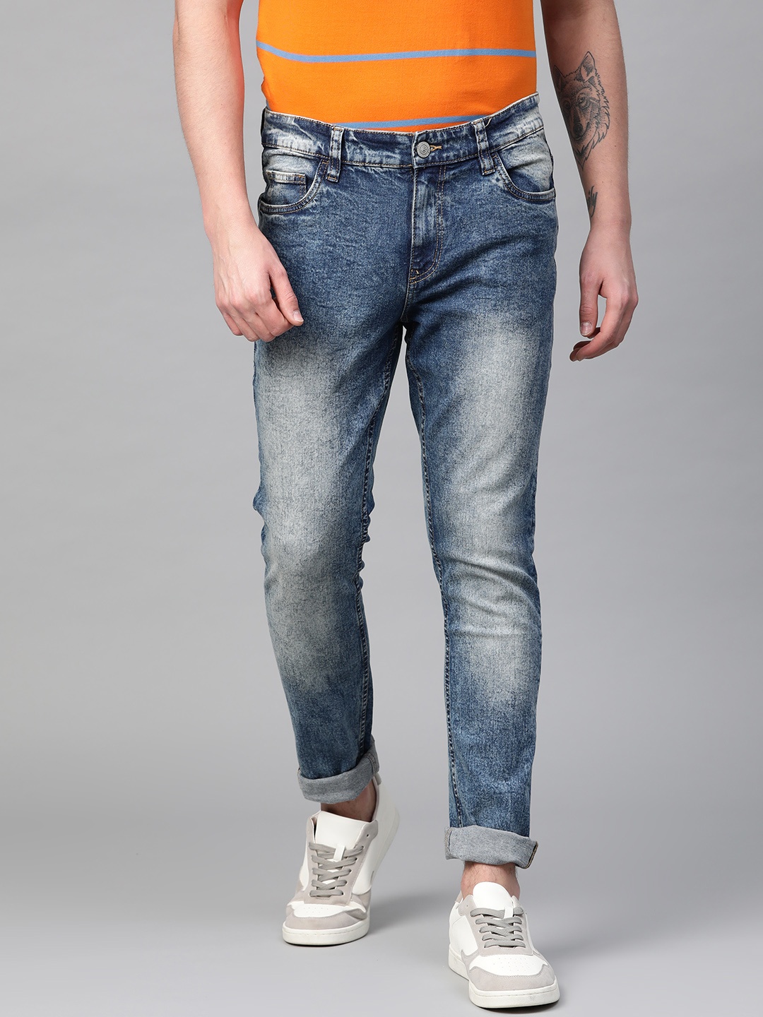 

Metronaut Men Blue Slim Fit Mid-Rise Clean Look Stretchable Jeans