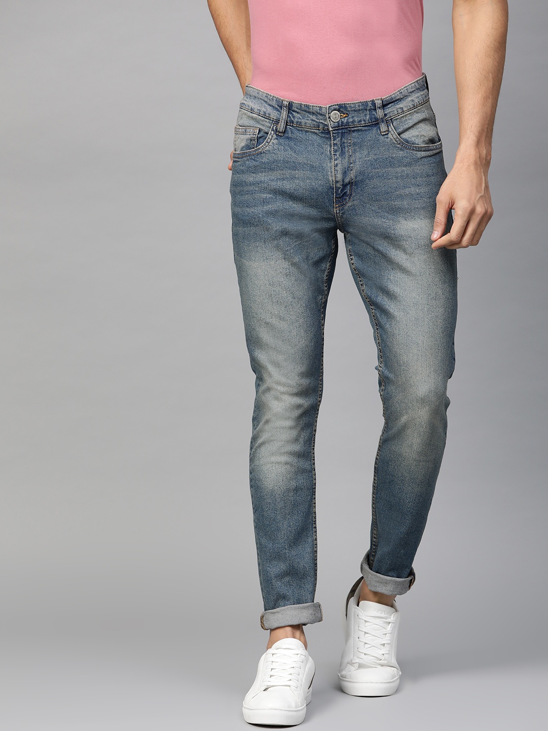 

Metronaut Men Blue Skinny Fit Mid-Rise Clean Look Stretchable Jeans