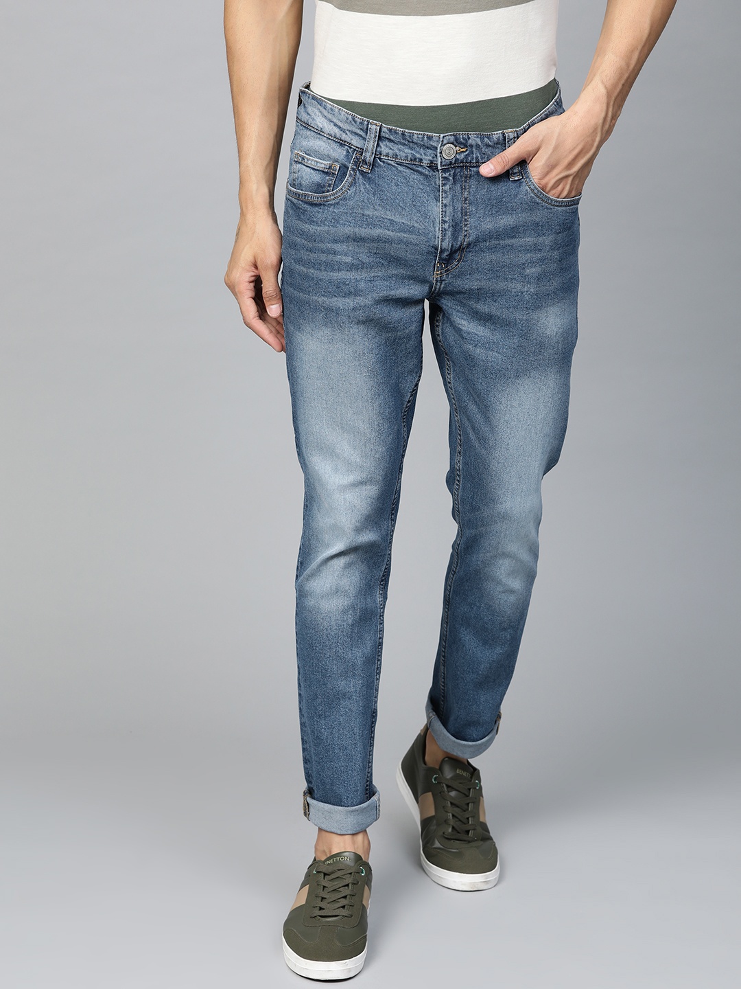 

Metronaut Men Blue Slim Fit Mid-Rise Clean Look Stretchable Jeans