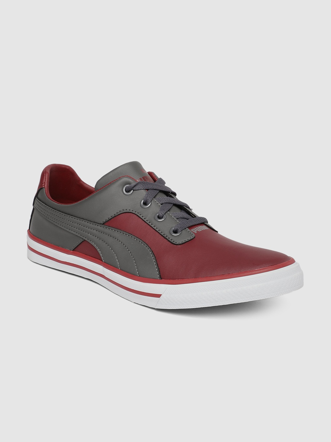 

Puma Unisex Red Grey Slyde Chrome PU Sneakers