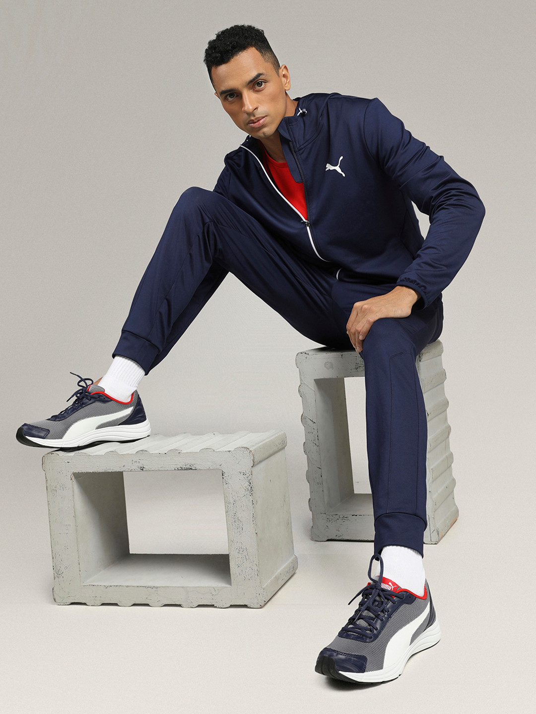 

Puma Men Navy Blue White Explorer Running Shoes