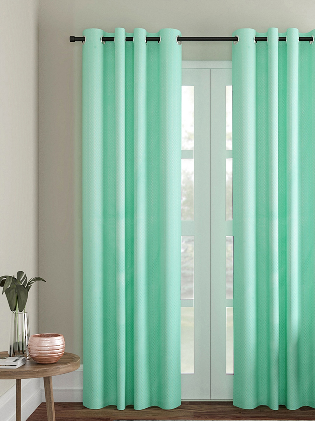 

Soumya Lime Green Printed Single Door Curtain