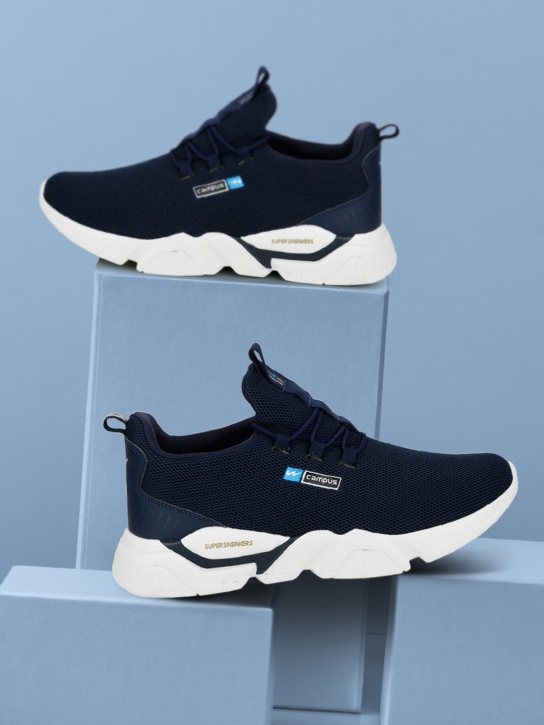 

Campus Men Navy Blue Mesh Running Shoes