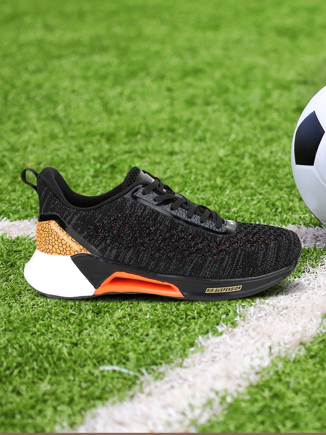 

Campus Men Black Mesh Running Shoes
