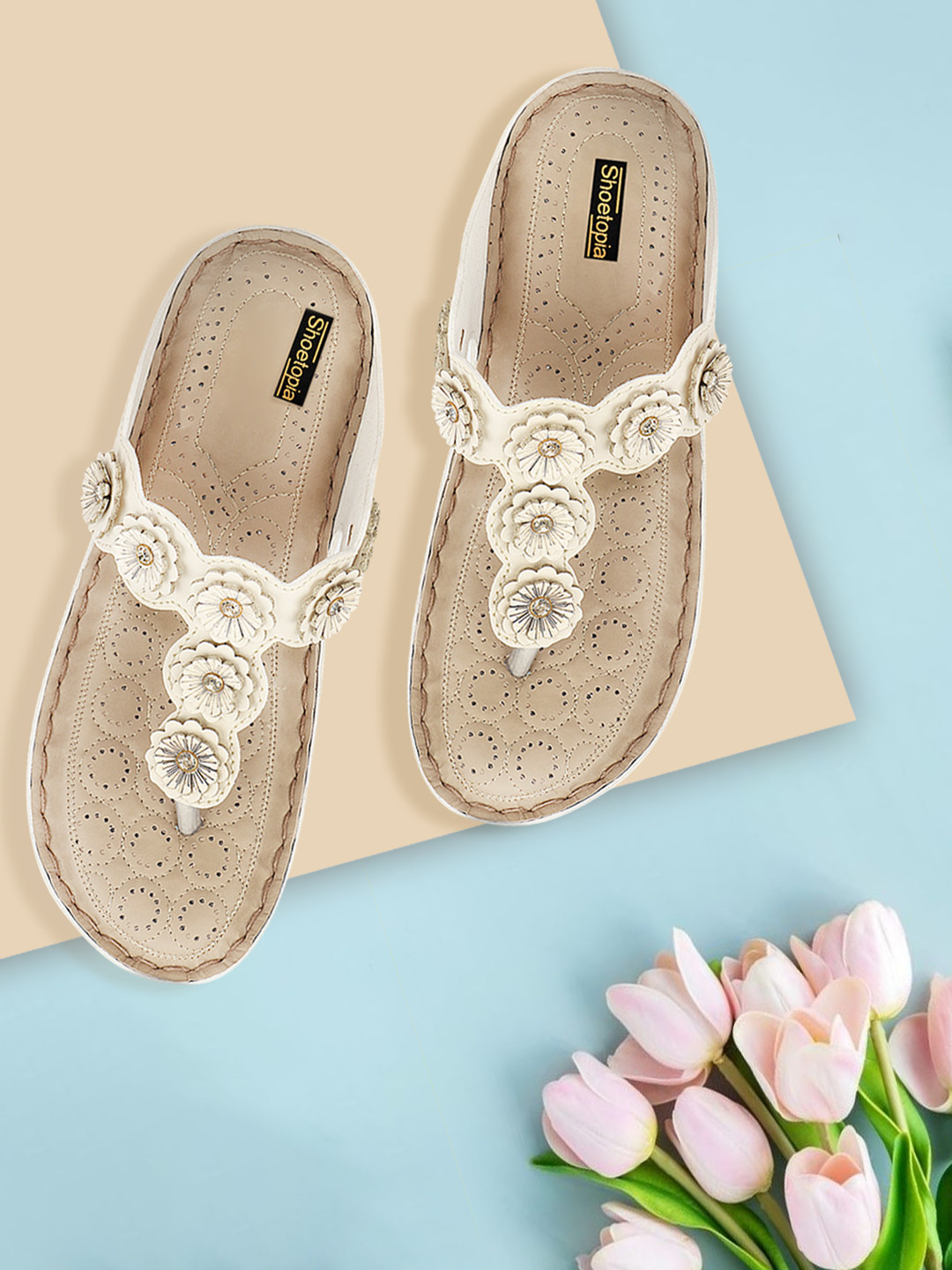 

Shoetopia Women Cream-Coloured Solid Heels