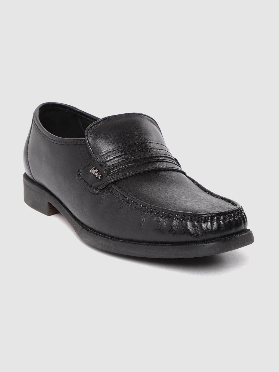 

Lee Cooper Men Black Solid Leather Formal Slip-Ons