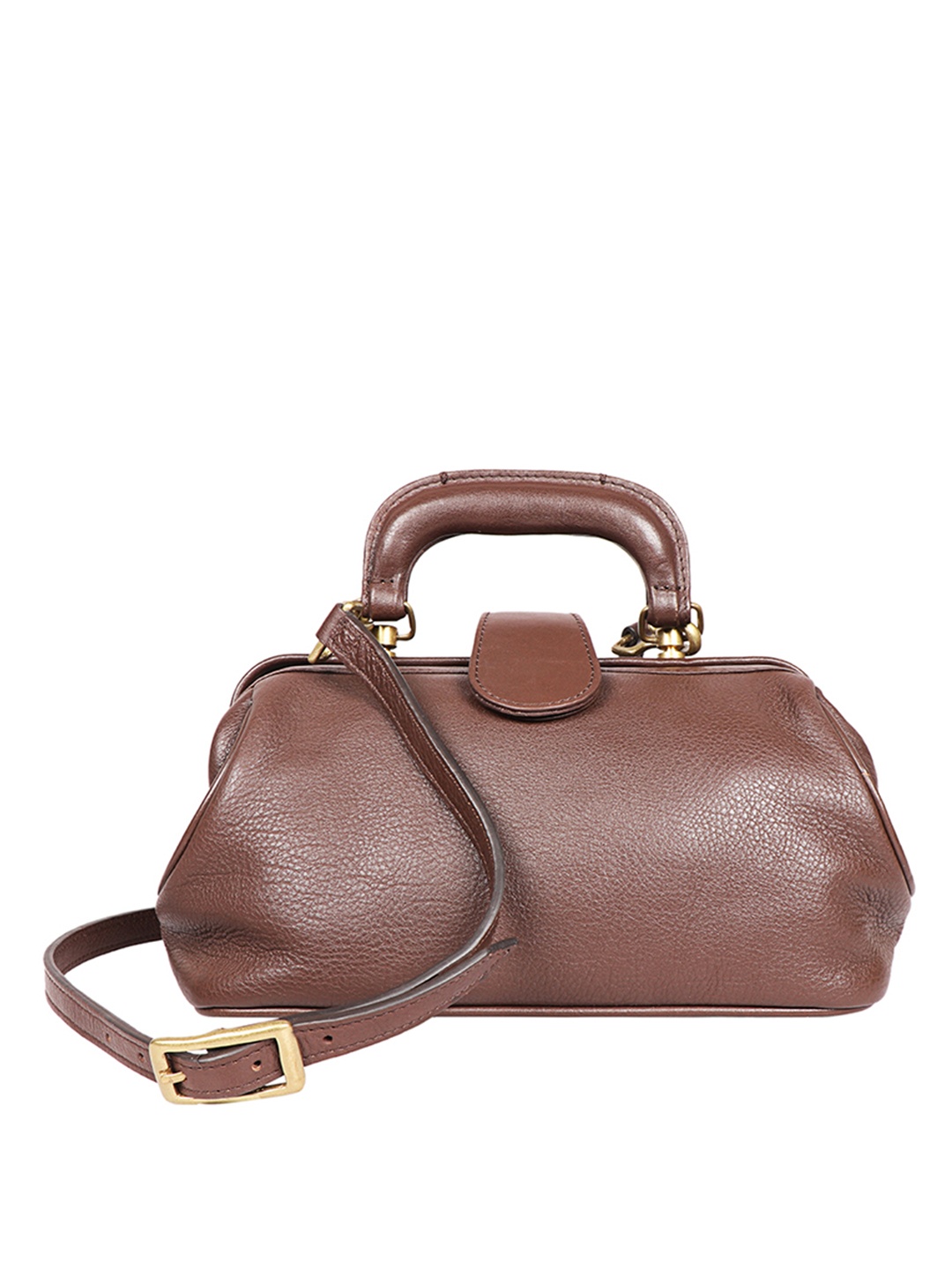 

Hidesign Brown Solid Leather Handheld Bag