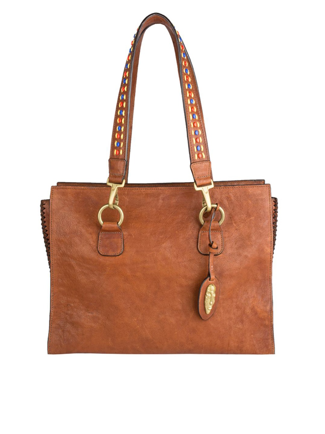 

Hidesign Tan Brown Solid Leather Handheld Bag