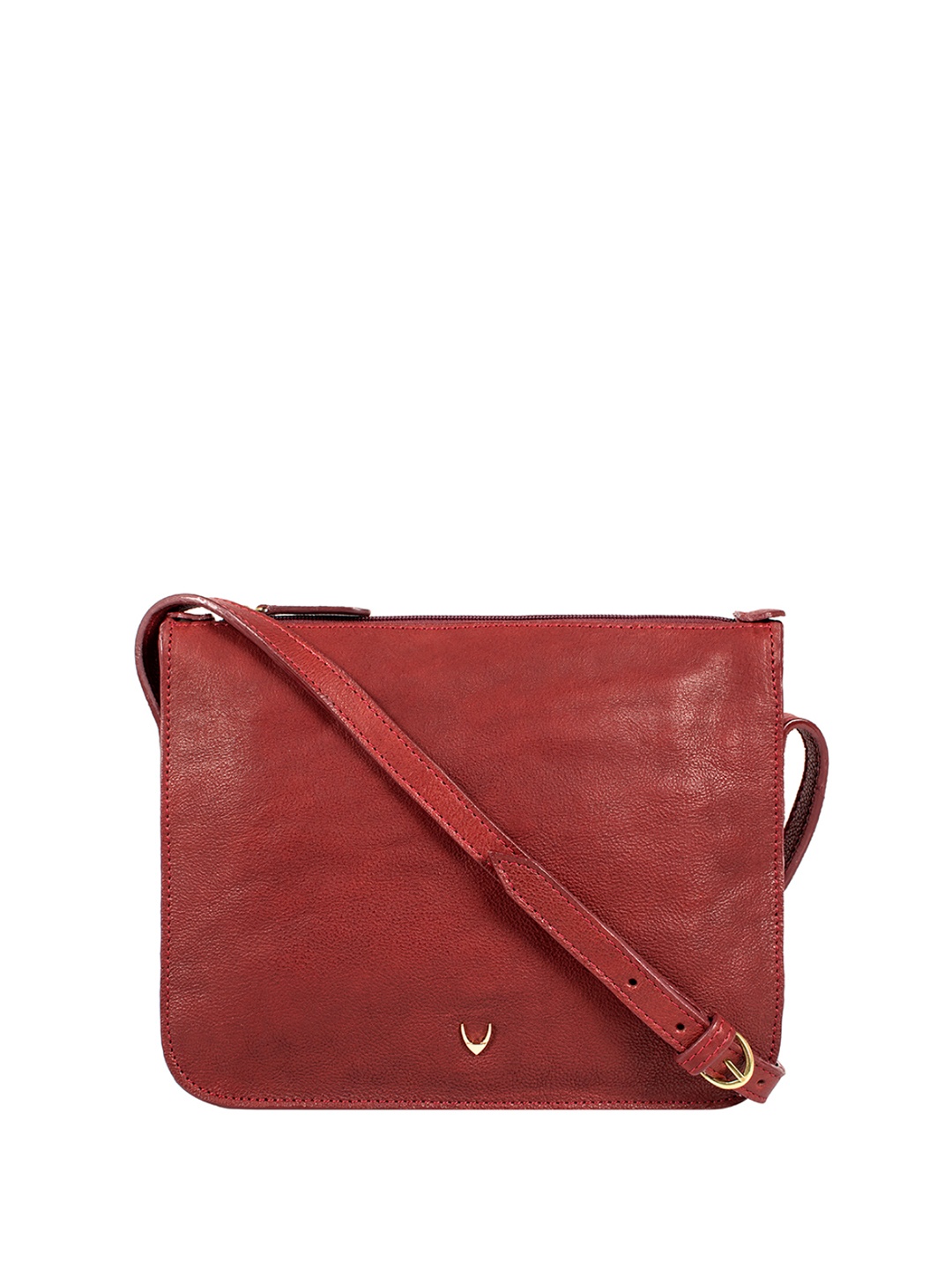 

Hidesign Maroon Solid Leather Sling Bag