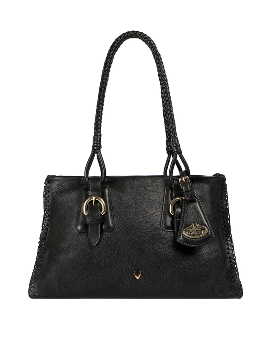 

Hidesign Black Solid Leather Shoulder Bag