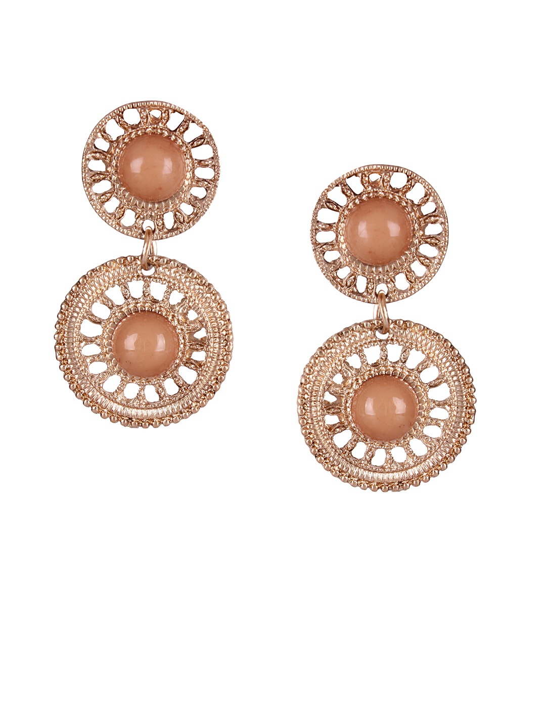 

Shining Diva Fashion Gold-Toned & Brown Drop Earrings