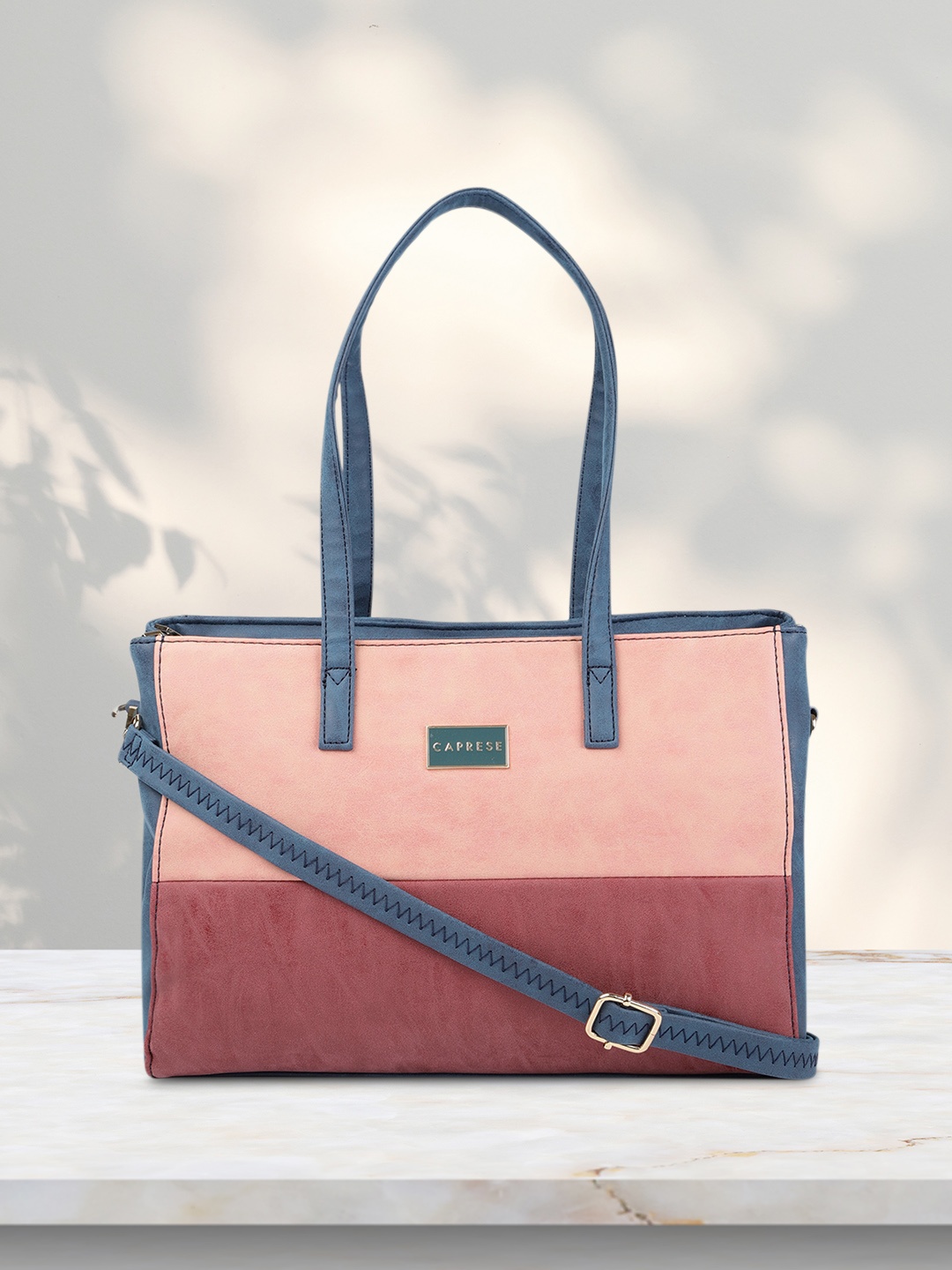 

Caprese Pink & Peach-Coloured Colourblocked Shoulder Bag