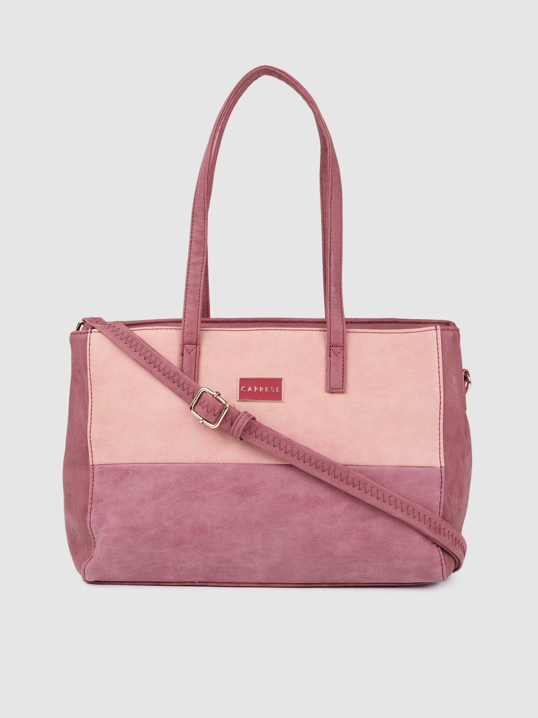 

Caprese Pink & Peach-Coloured Colourblocked Shoulder Bag