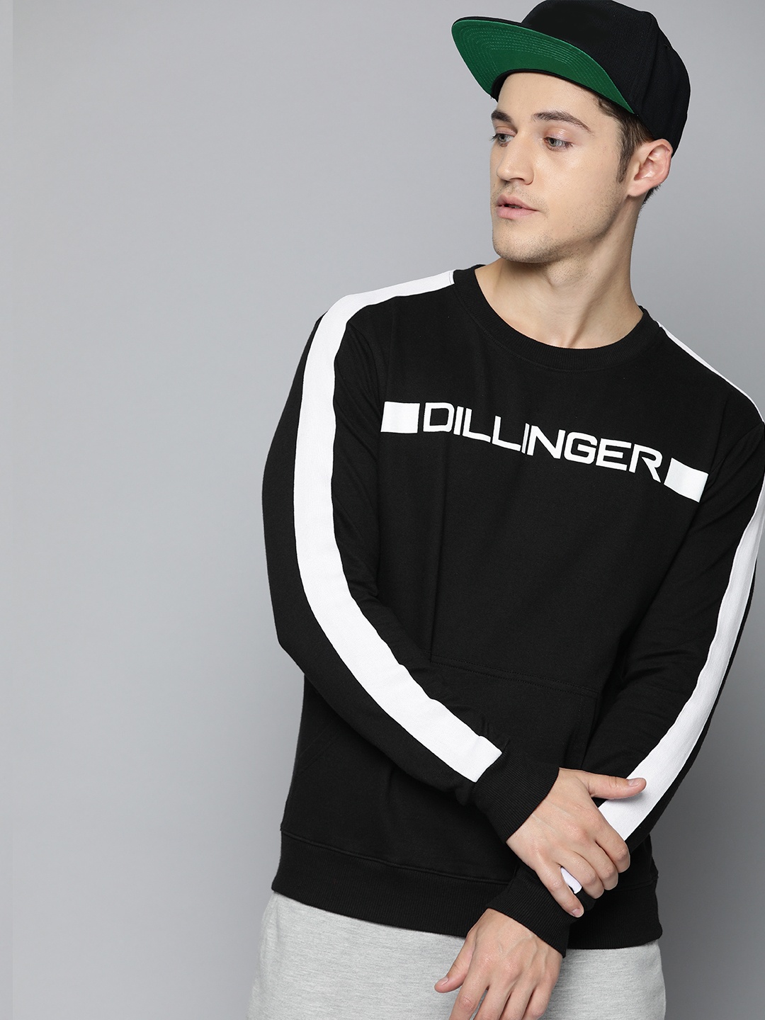 

DILLINGER Men Black & White Printed Sweatshirt