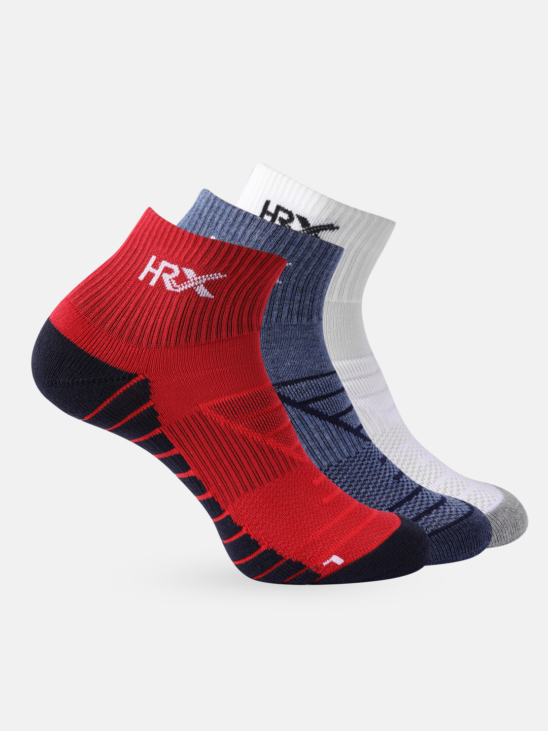 

HRX by Hrithik Roshan Men Calf length Pack of 3 Ventilated Mesh Socks, White