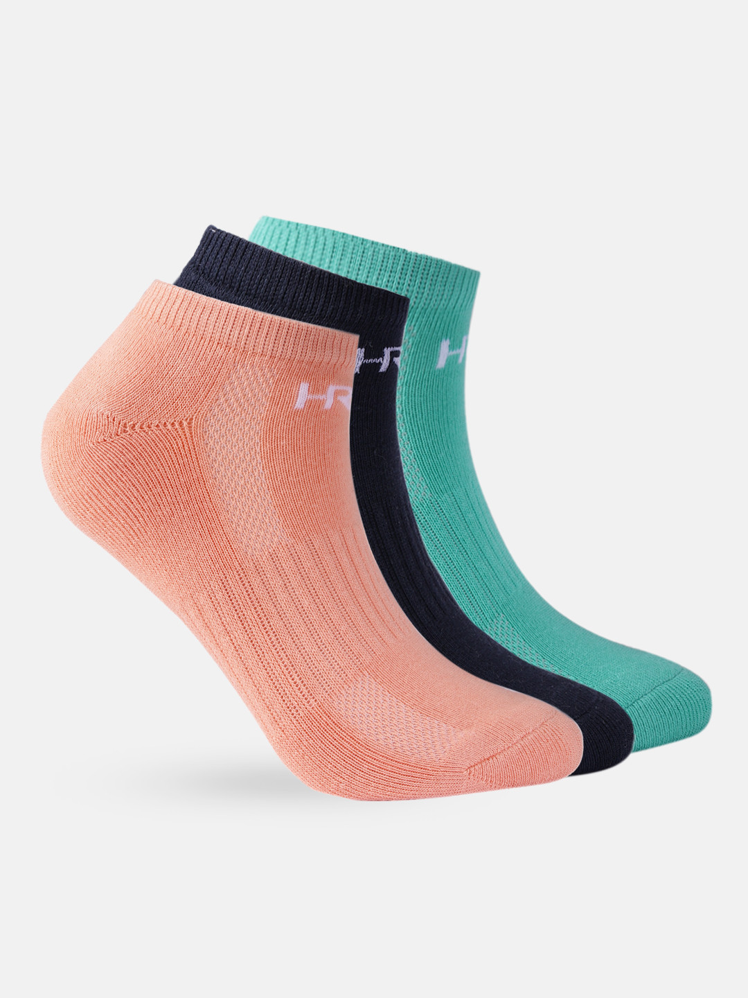 

HRX by Hrithik Roshan Women Ankle length Pack of 3 Terry Socks, Navy blue