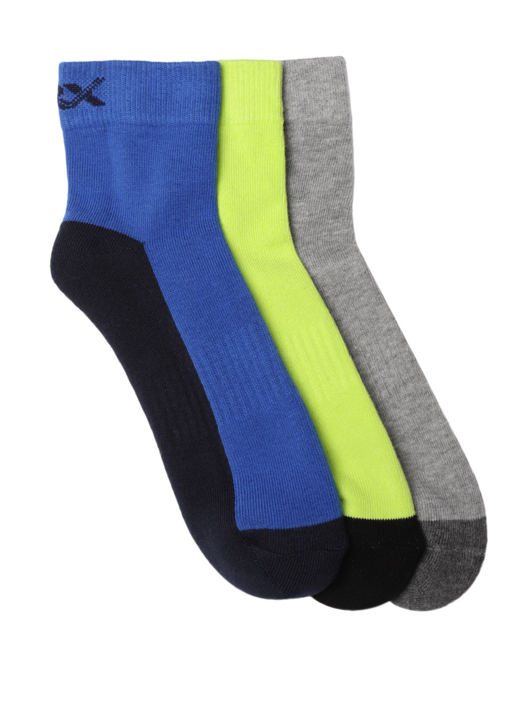 

HRX by Hrithik Roshan Men Pack of 3 Above Ankle Length Socks, Blue