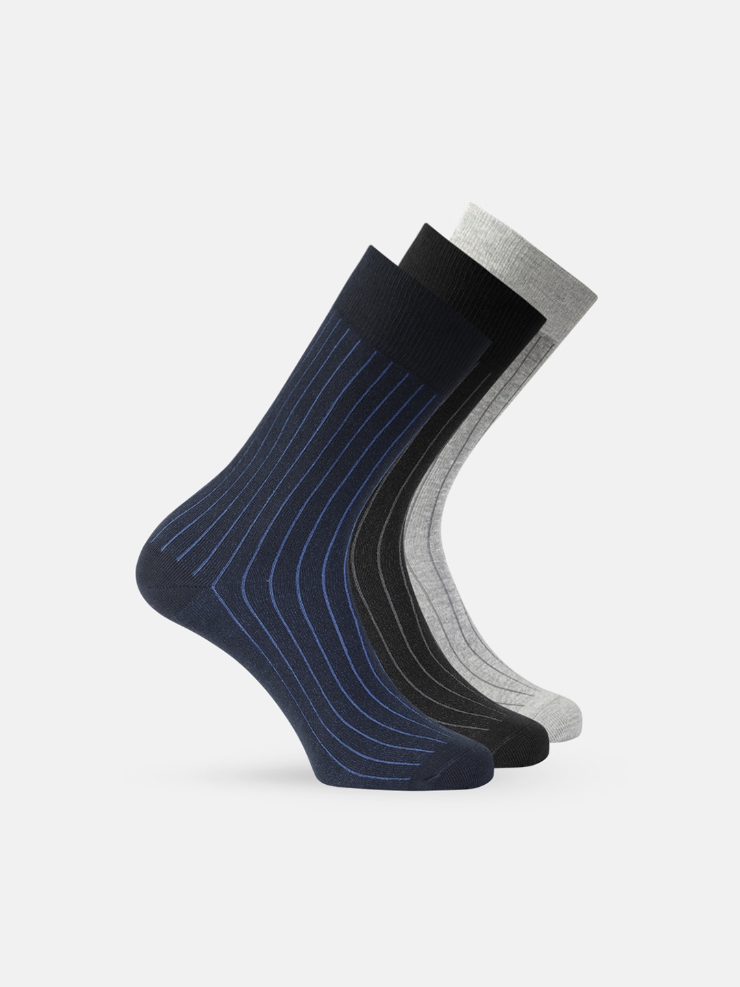 

Mast & Harbour Men Pack of 3 Calf-Length Socks, Black