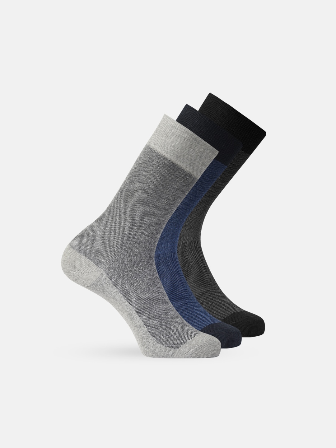 

Mast & Harbour Men Pack of 3 Calf-Length Socks, Black