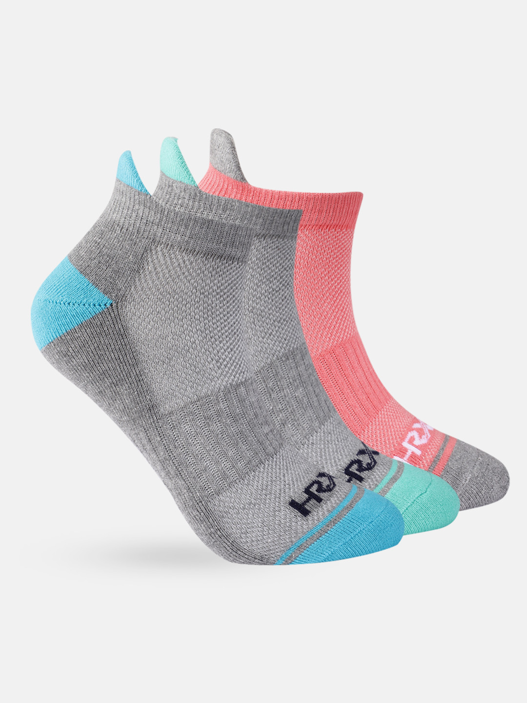 

HRX by Hrithik Roshan Women Ankle length Pack of 3 Rapid Dry Socks, Grey