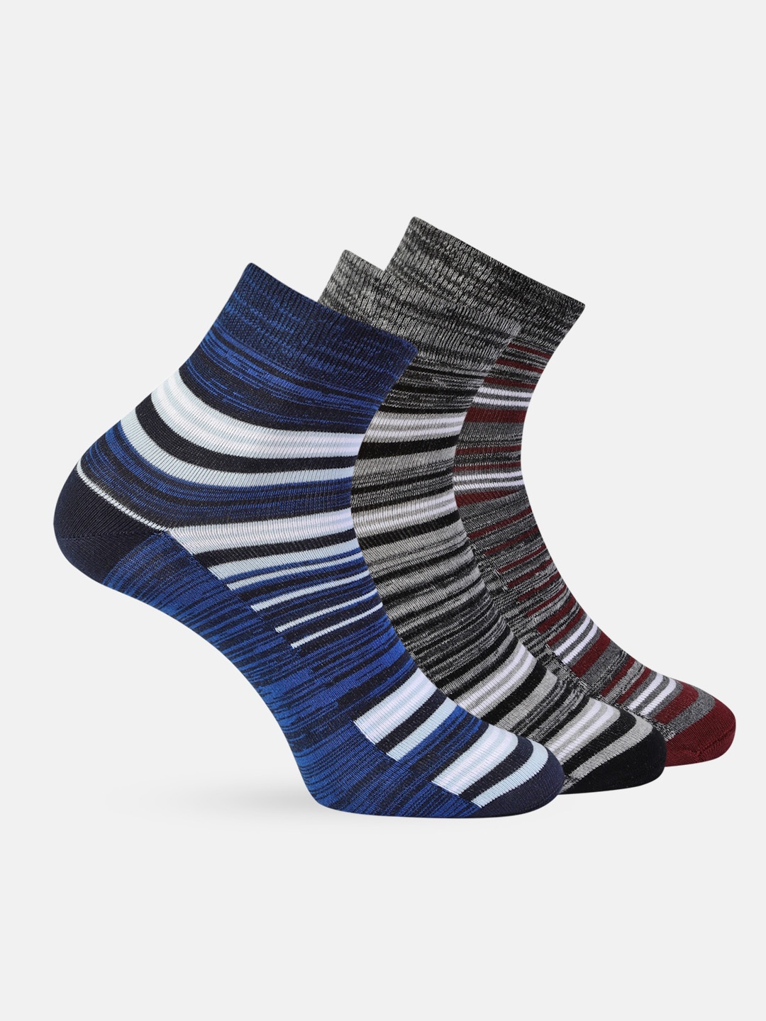 

Mast & Harbour Men Set of 3 Calf Length Socks, Blue
