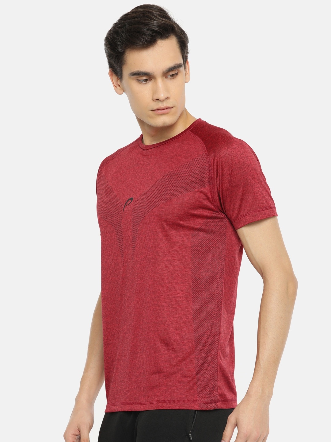 

Proline Active Men Red Printed Round Neck T-shirt