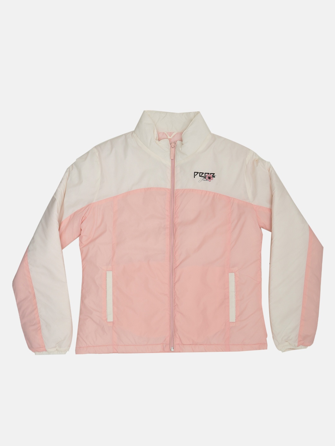 

Pepe Jeans Women Pink & White Colourblocked Tailored Jacket