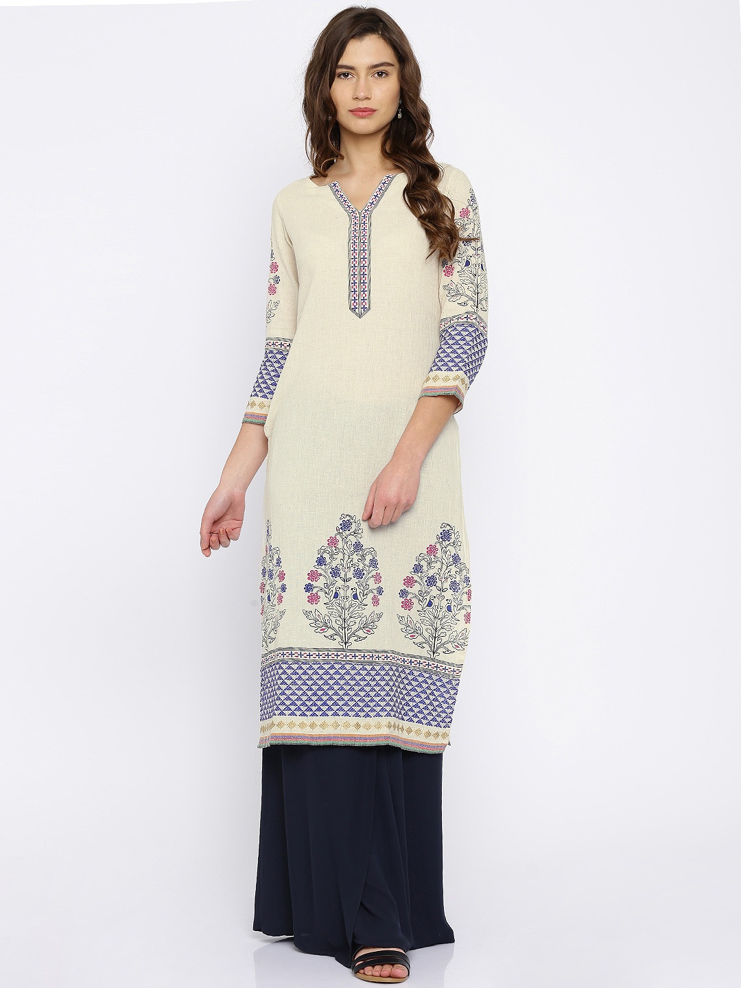 

Vishudh Beige Printed Kurta