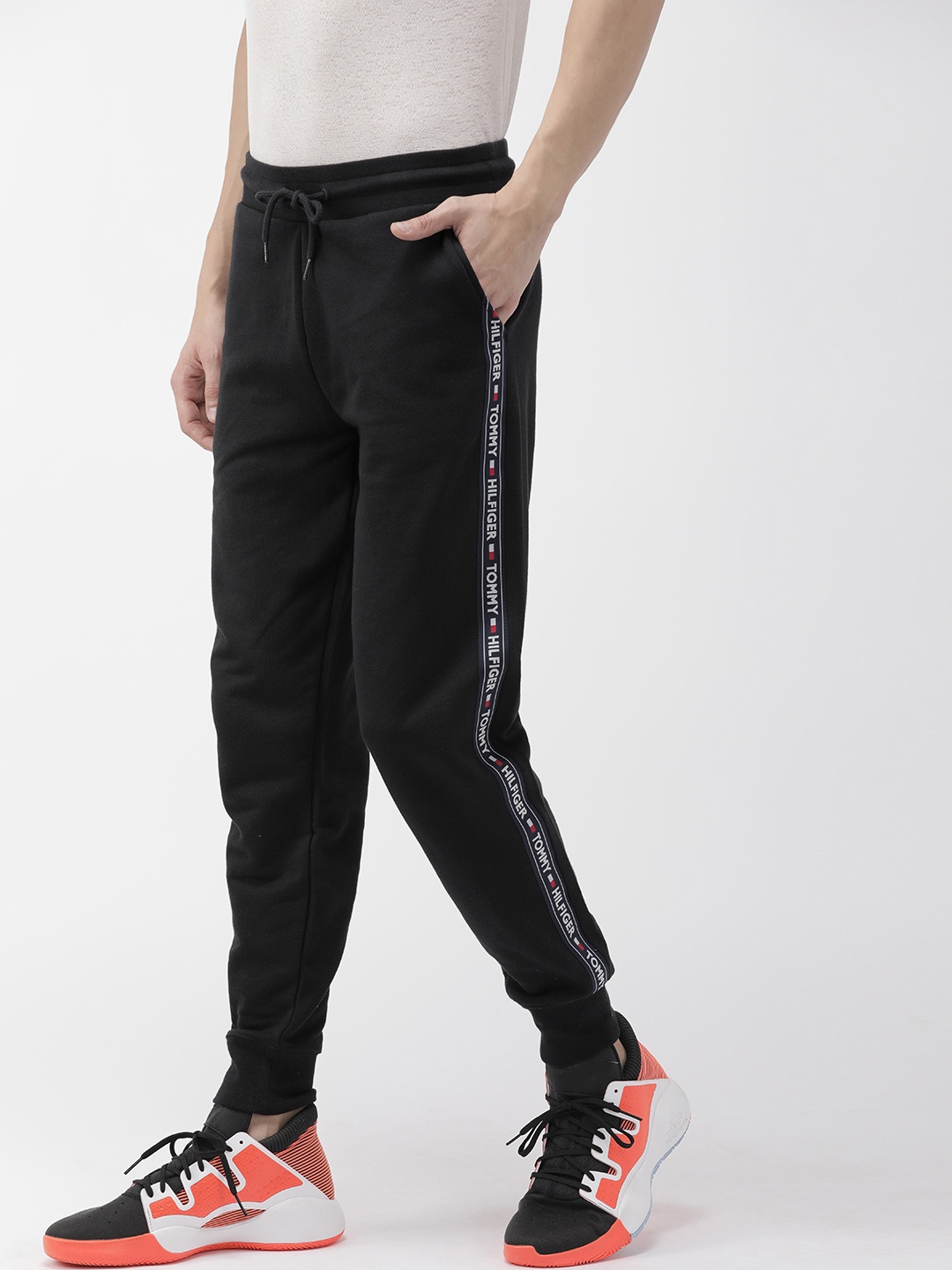 

Tommy Hilfiger Men Black Solid Joggers