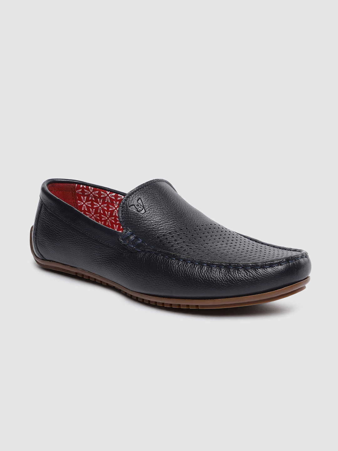 

V8 by Ruosh Men Navy Blue Leather Driving Shoes