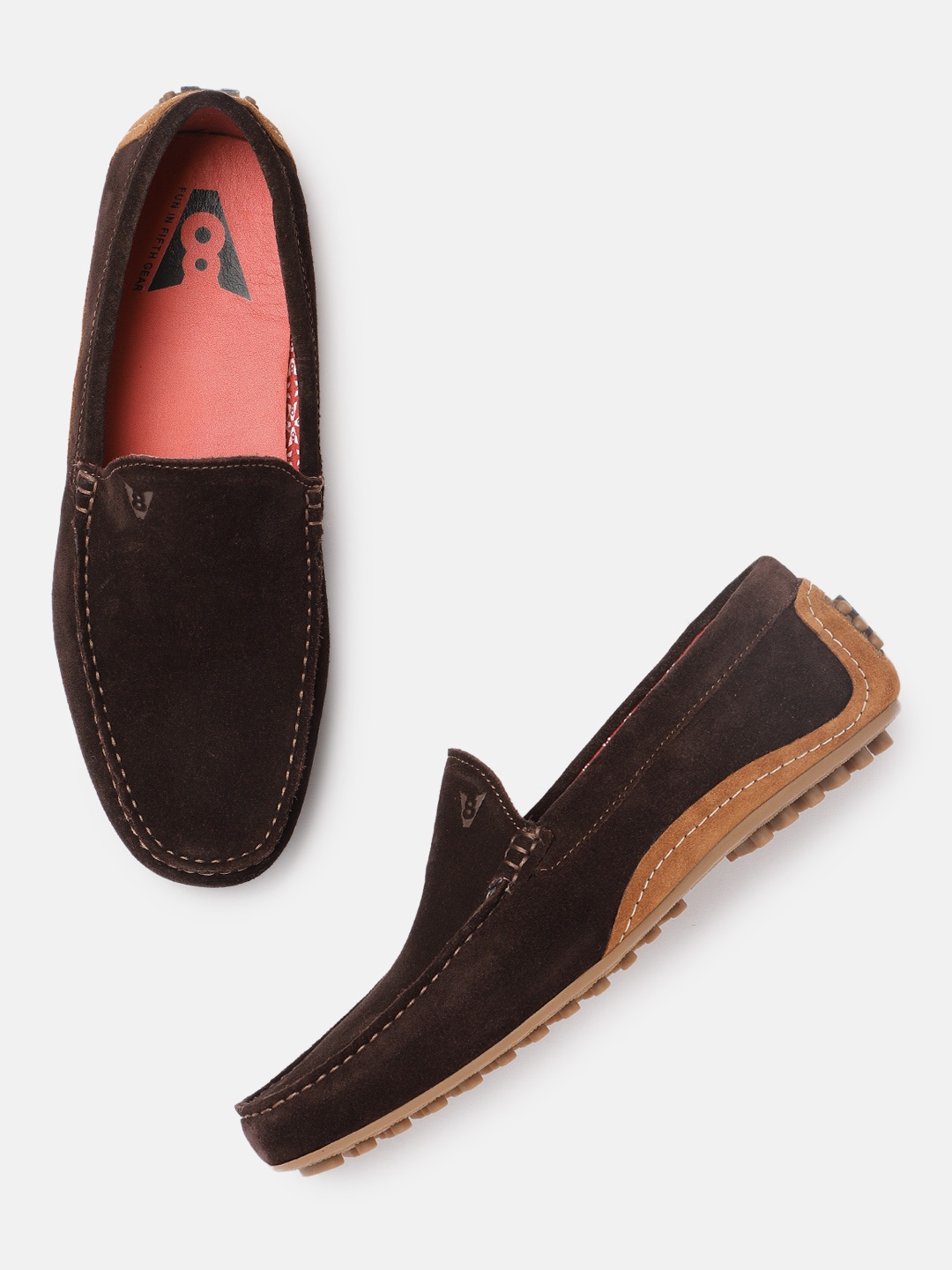 

V8 by Ruosh Men Brown Suede Loafers