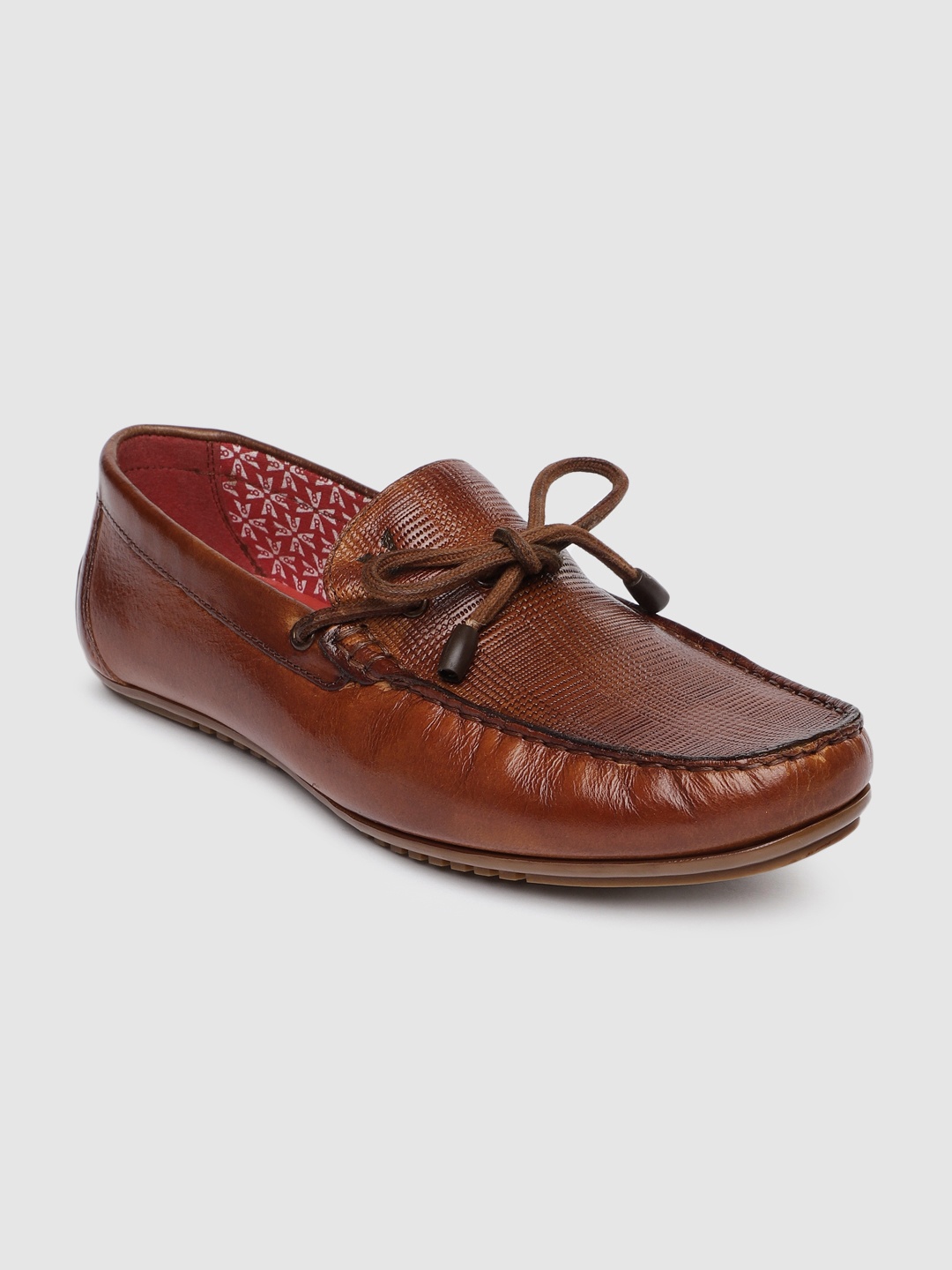 

V8 by Ruosh Men Tan Brown Textured Siena Leather Driving Shoes