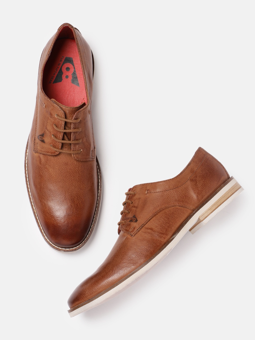 

V8 by Ruosh Men Tan Brown Venice Leather Derbys