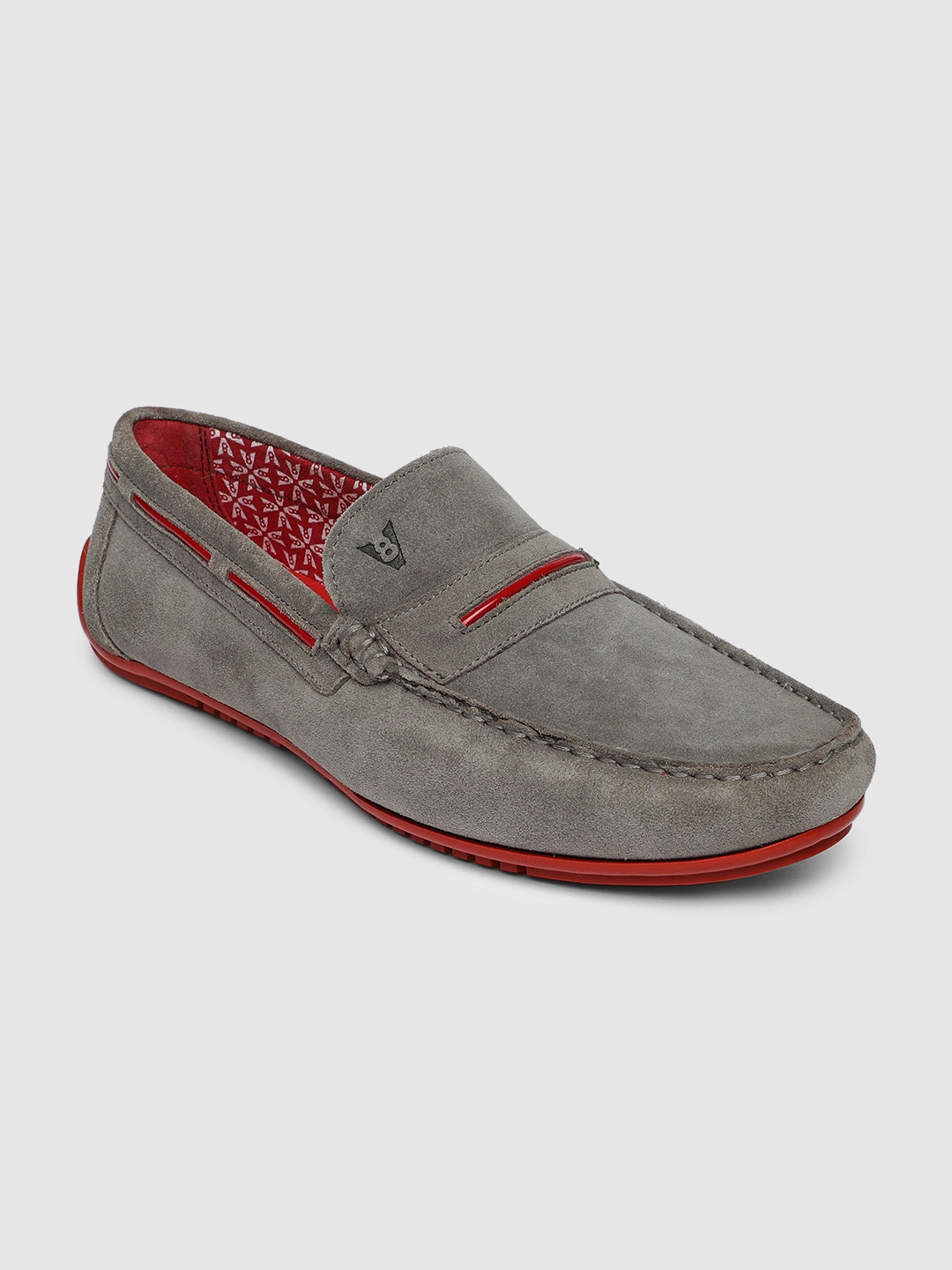 

V8 by Ruosh Men Grey Solid Siena Suede Driving Shoes