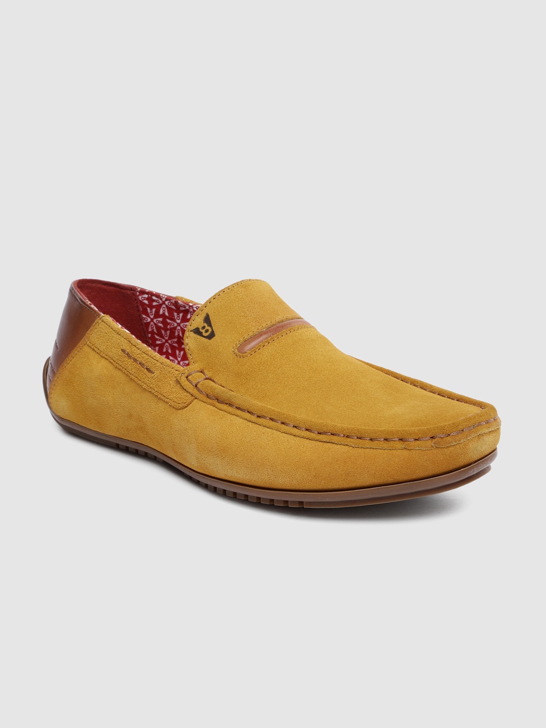 

V8 by Ruosh Men Yellow Leather Driving Shoes